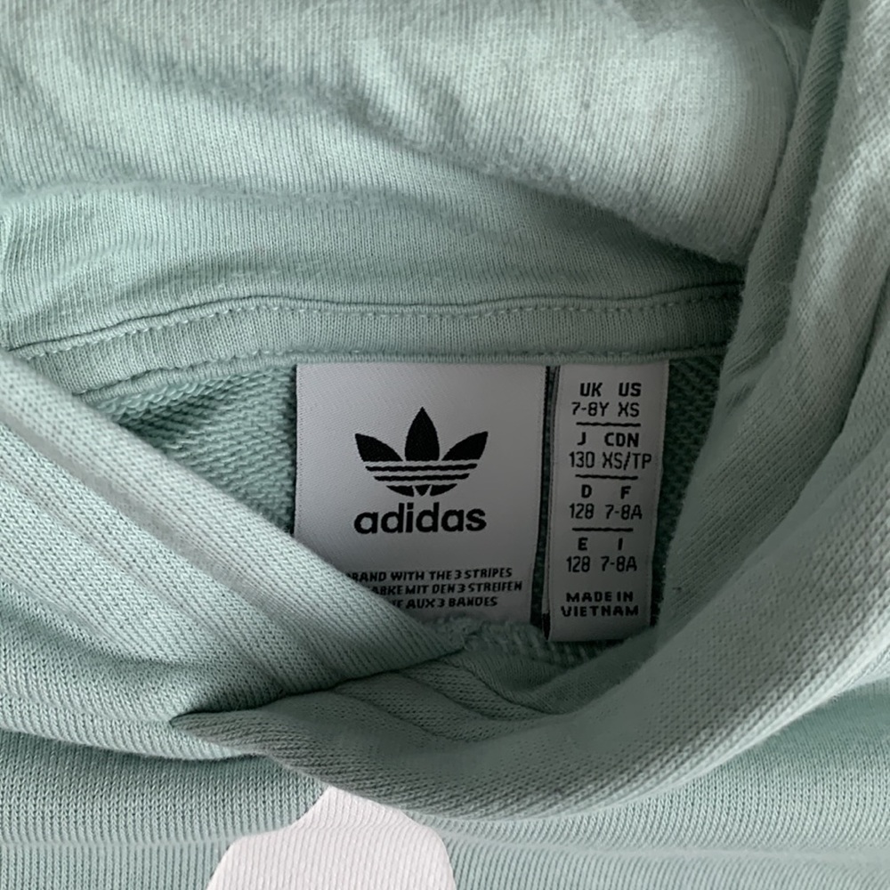 Adidas Kids Trefoil Hoodie Baby Blue XS (7-8) - Picture 3 of 3